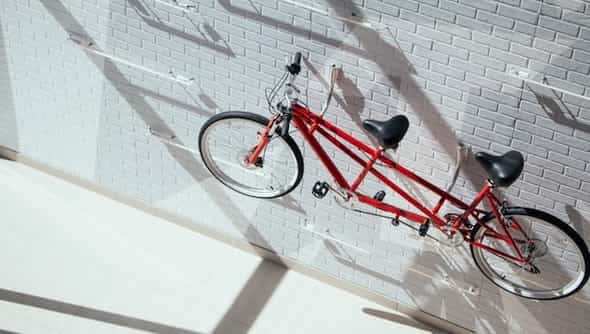 tandem bike hanging up